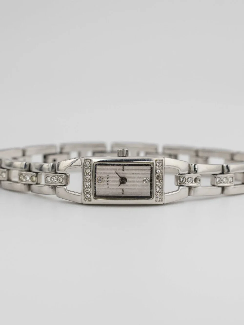 FOSSIL ES-1510 Crystal Slim Rectangle Quartz Analog Women's Watch New Battery